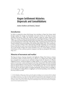 Hagen Settlement Histories: Dispersals and Consolidations