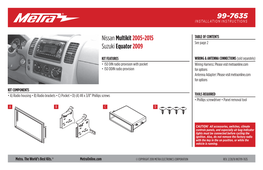 Nissan Multikit 2005-2015 Suzuki Equator 2009