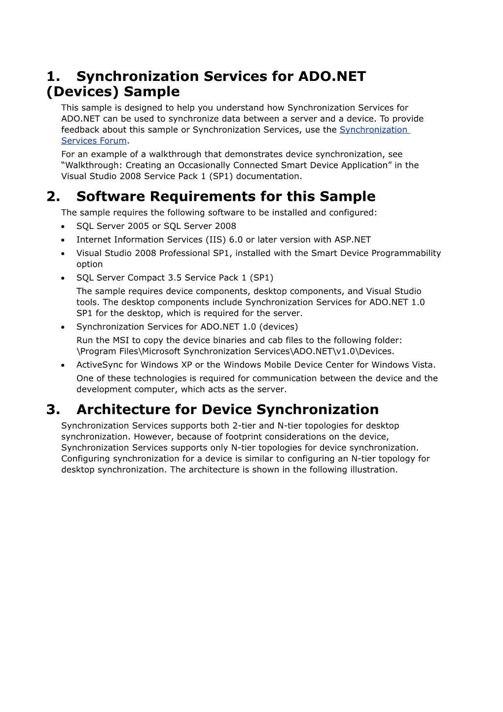 Synchronization Services for ADO.NET (Devices) Sample