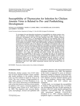 Susceptibility of Thymocytes for Infection by Chicken Development