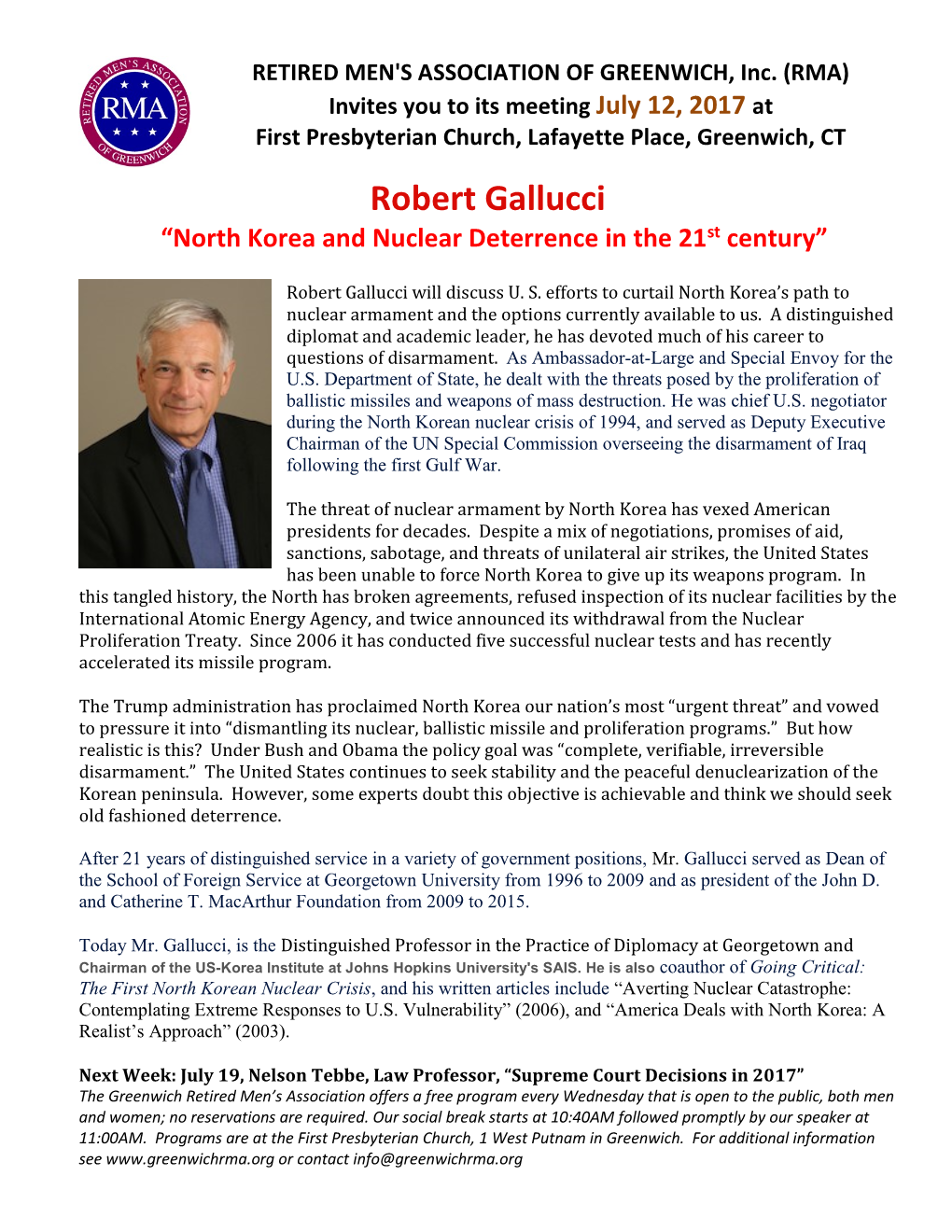 Robert Gallucci “North Korea and Nuclear Deterrence in the 21St Century”