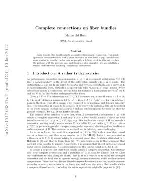 Complete Connections on Fiber Bundles