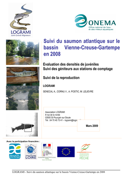 Suivi Du Saumon Atlantique Sur Le Bassin Vienne-Creuse-Gartempe En 2008