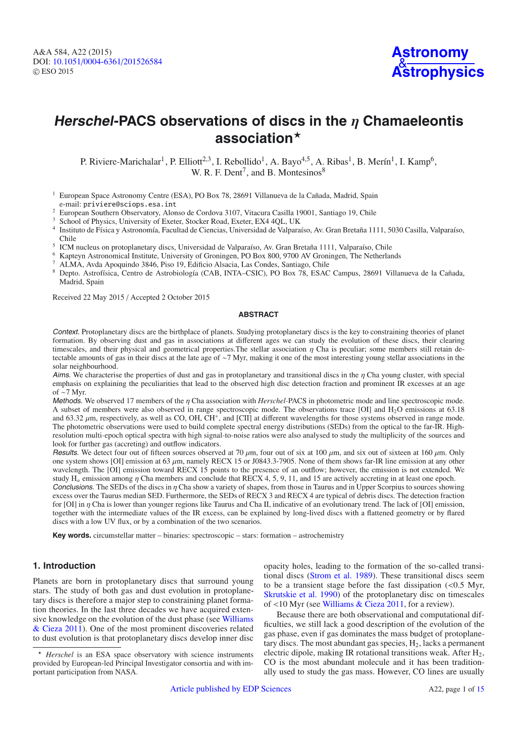 Herschel-PACS Observations of Discs in the Η Chamaeleontis Association⋆