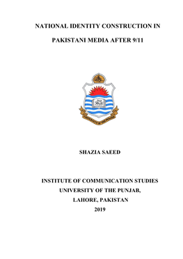 National Identity Construction in Pakistani Media After 9/11