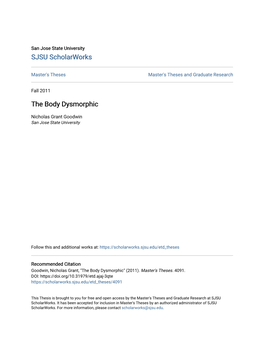 The Body Dysmorphic