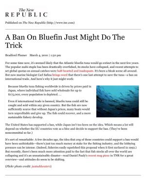 A Ban on Bluefin Just Might