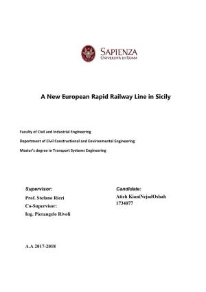 A New European Rapid Railway Line in Sicily