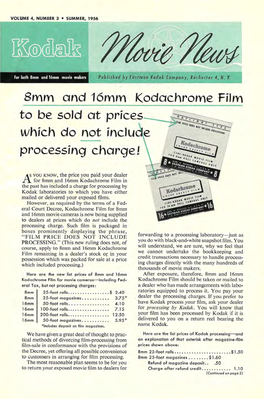 Kodak Movie News; (Vol. 4, No. 3) Summer 1956
