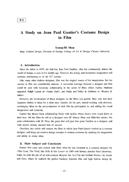 A Study on Jean Paul Gautier*S Costume Design in Film
