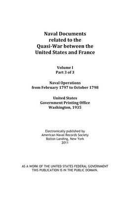 Quasi-War with France Volume I Part 3