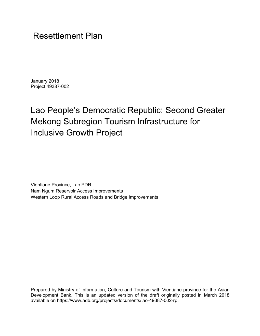 Second Greater Mekong Subregion Tourism Infrastructure for Inclusive Growth Project