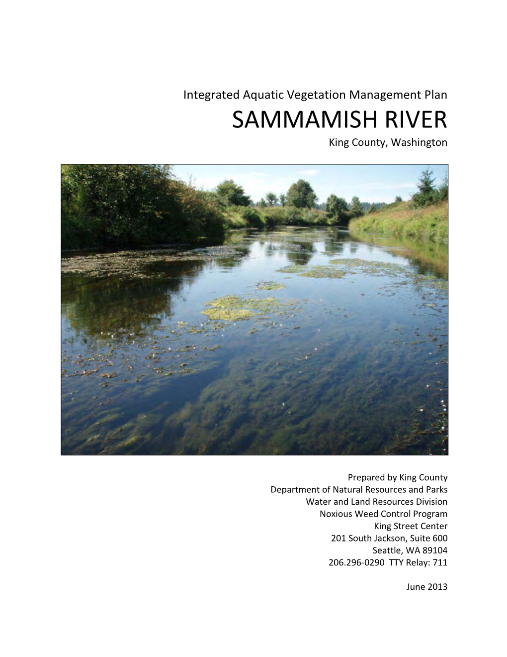 Integrated Aquatic Vegetation Managment Plan Sammamish