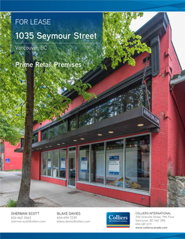 1035 Seymour Street Vancouver, BC