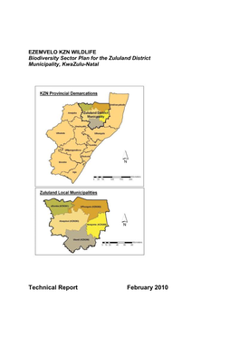 Biodiversity Sector Plan for the Zululand District Municipality, Kwazulu-Natal