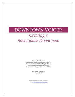 DOWNTOWN VOICES: Creating a Sustainable Downtown