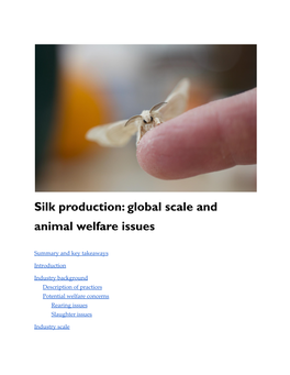 Silk Production: Global Scale and Animal Welfare Issues