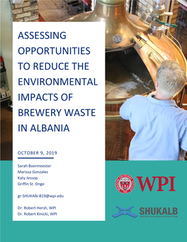Assessing Opportunities to Reduce the Environmental Impacts of Brewery Waste in Albania