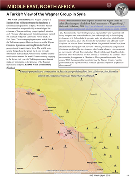 A Turkish View of the Wagner Group in Syria