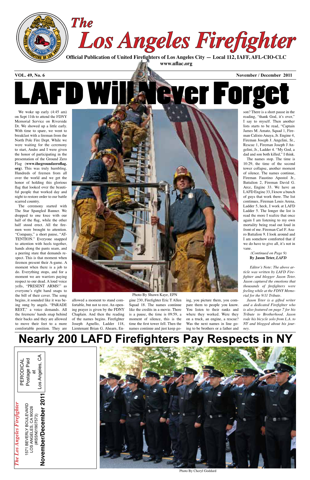 Nearly 200 LAFD Firefighters Pay Respects in NY