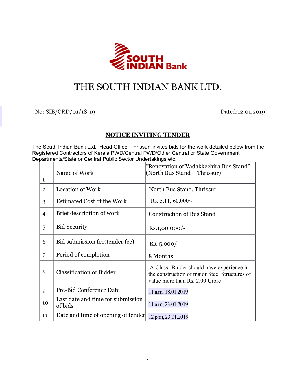 The South Indian Bank Ltd