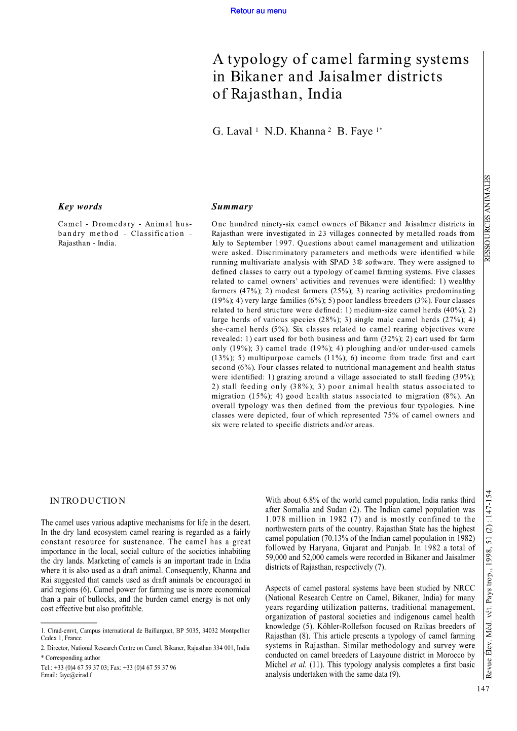 A Typology of Camel Farming Systems in Bikaner and Jaisalmer Districts Of