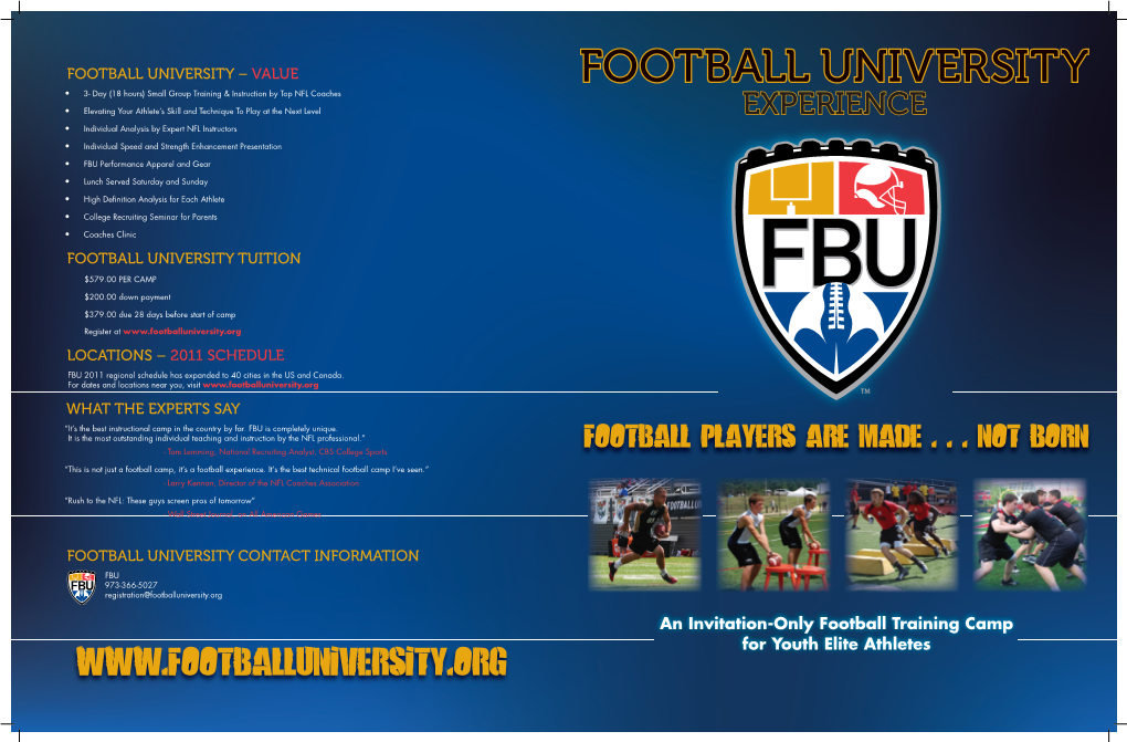 An Invitation-Only Football Training Camp for Youth Elite Athletes