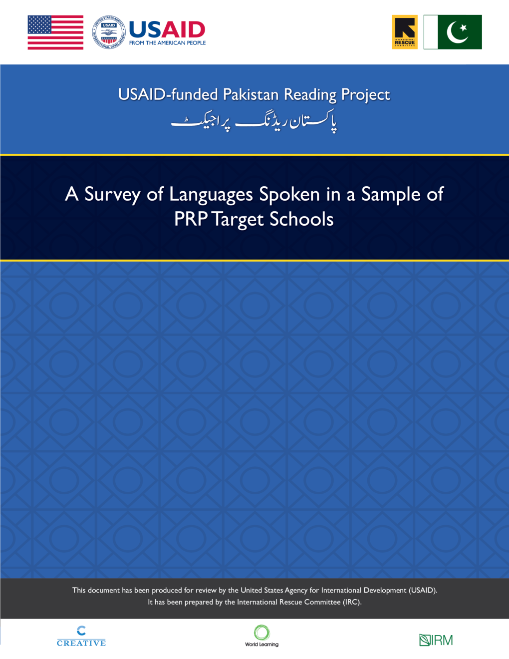 A Survey of Languages Spoken in a Sample of PRP Target Schools