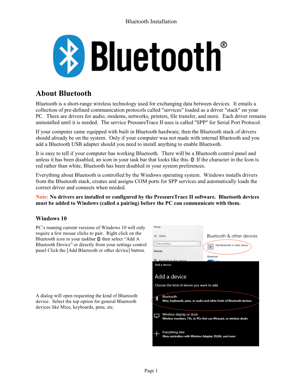 About Bluetooth Bluetooth Is a Short-Range Wireless Technology Used for Exchanging Data Between Devices