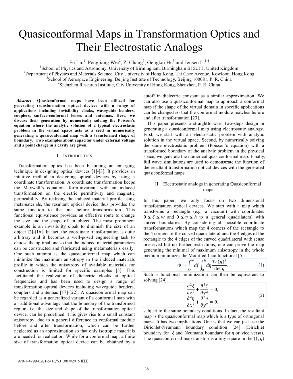 Quasiconformal Maps in Transformation Optics and Their Electrostatic Analogs