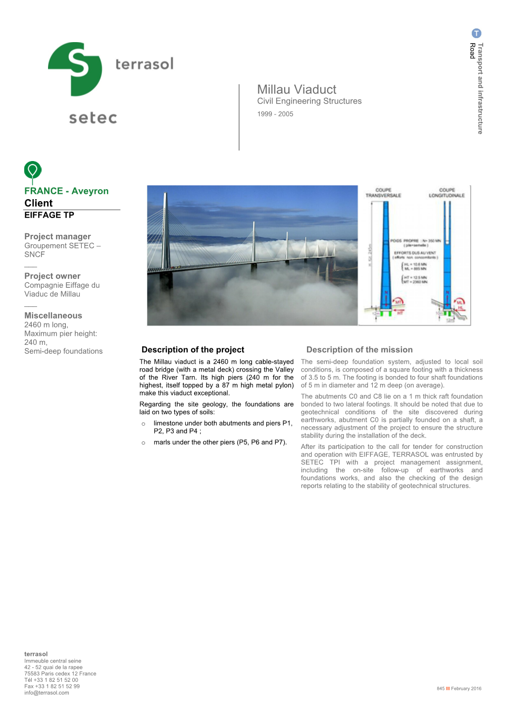 Millau Viaduct Civil Engineering Structures 1999 - 2005