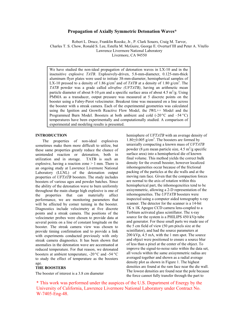 Propagation of Axially Symmetric Detonation Waves*