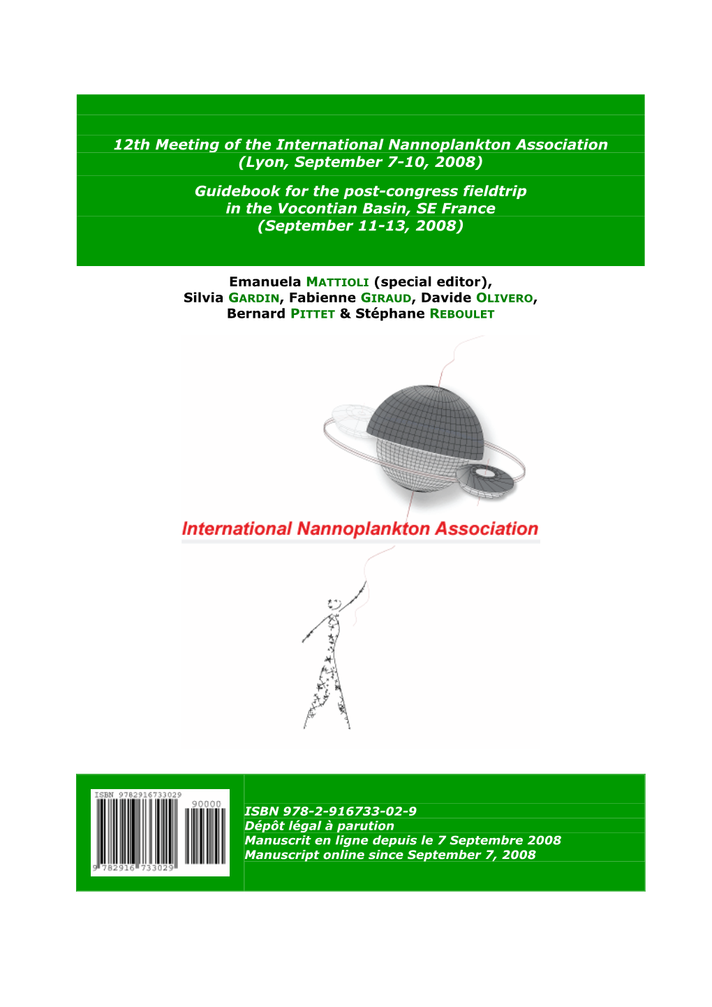 Guidebook for the Post-Congress Fieldtrip in the Vocontian Basin, SE France (September 11-13, 2008)