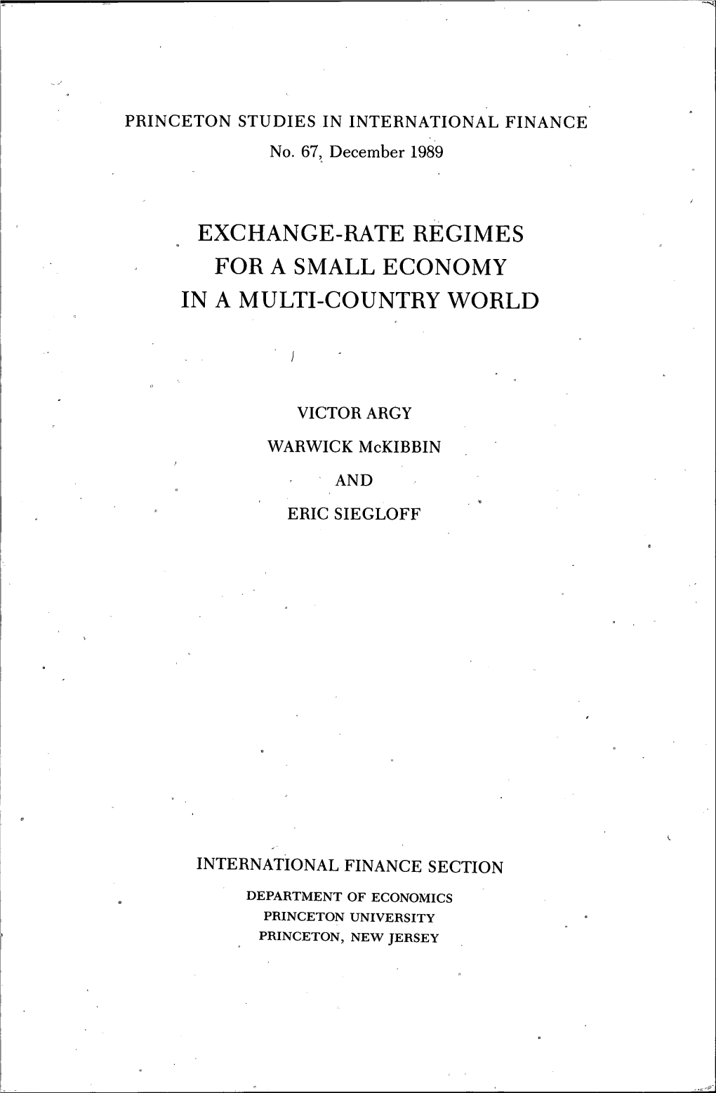 Exchange-Rate Regimes for a Small Economy in a Multi-Country World