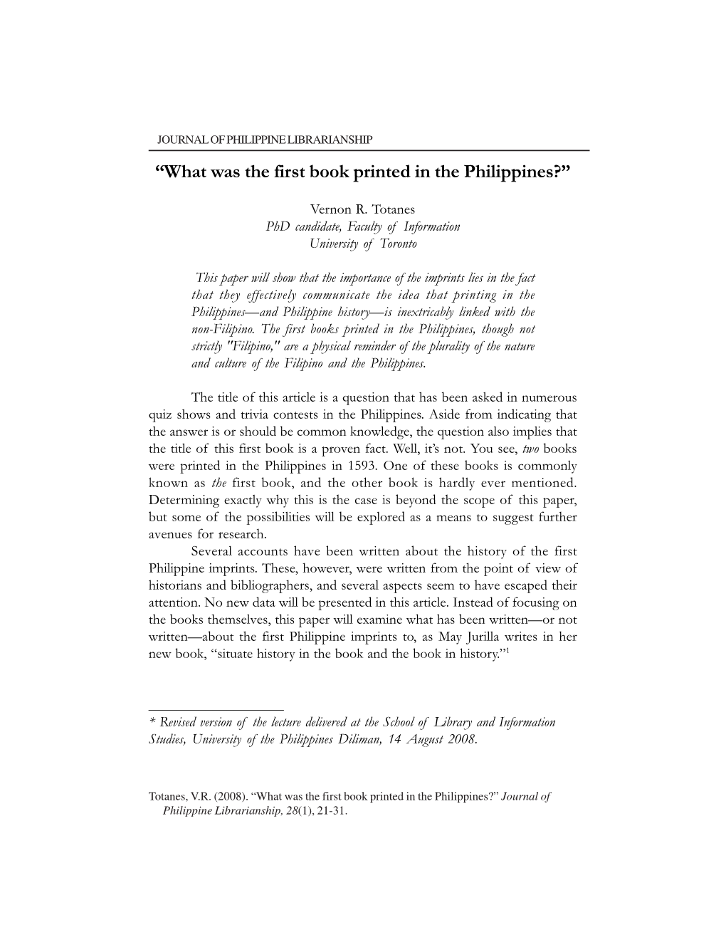 What Was the First Book Printed in the Philippines?”