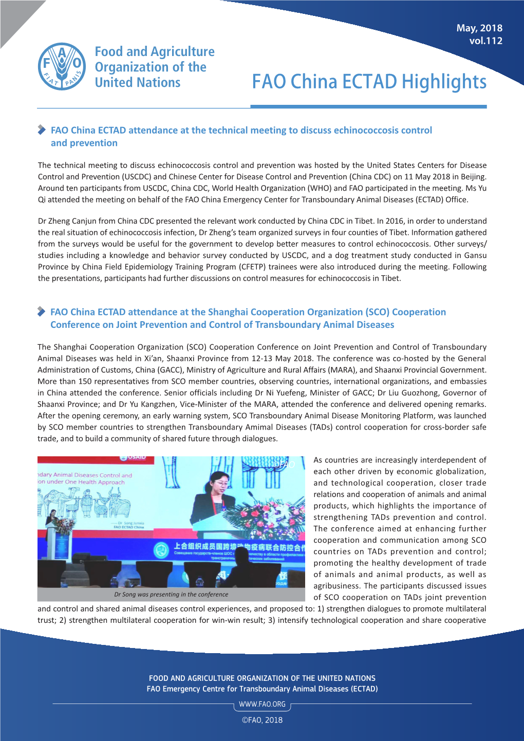 FAO ECTAD China Highlights May 2018