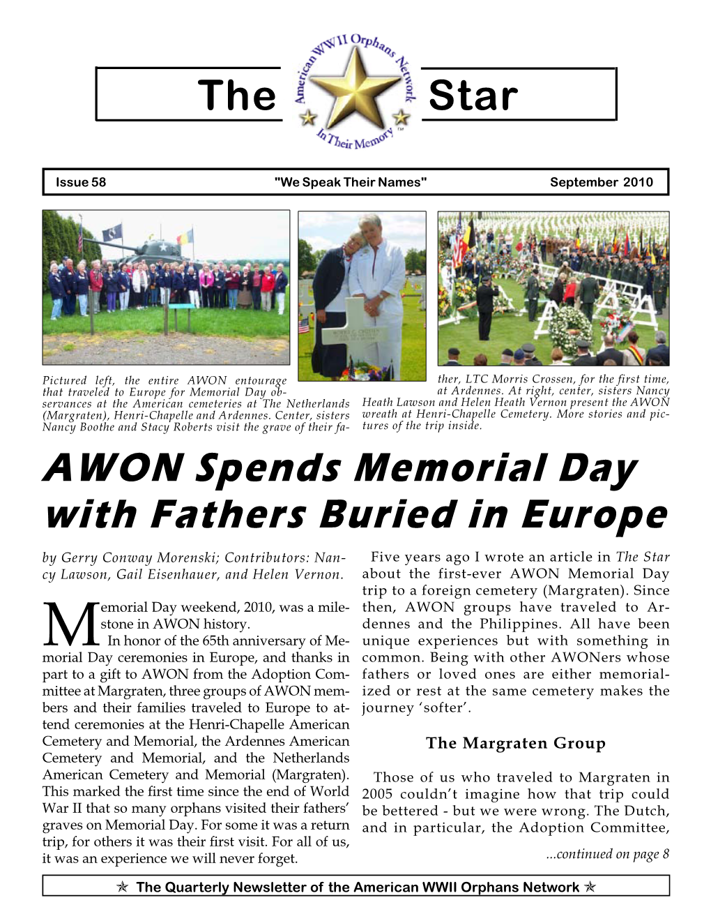 AWON Spends Memorial Day with Fathers Buried in Europe