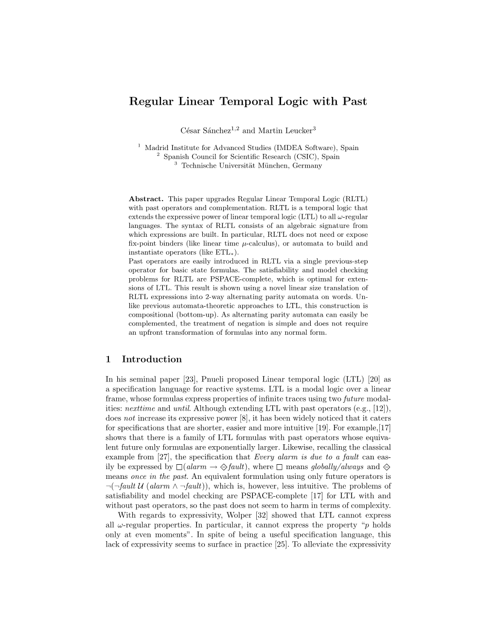 Regular Linear Temporal Logic with Past