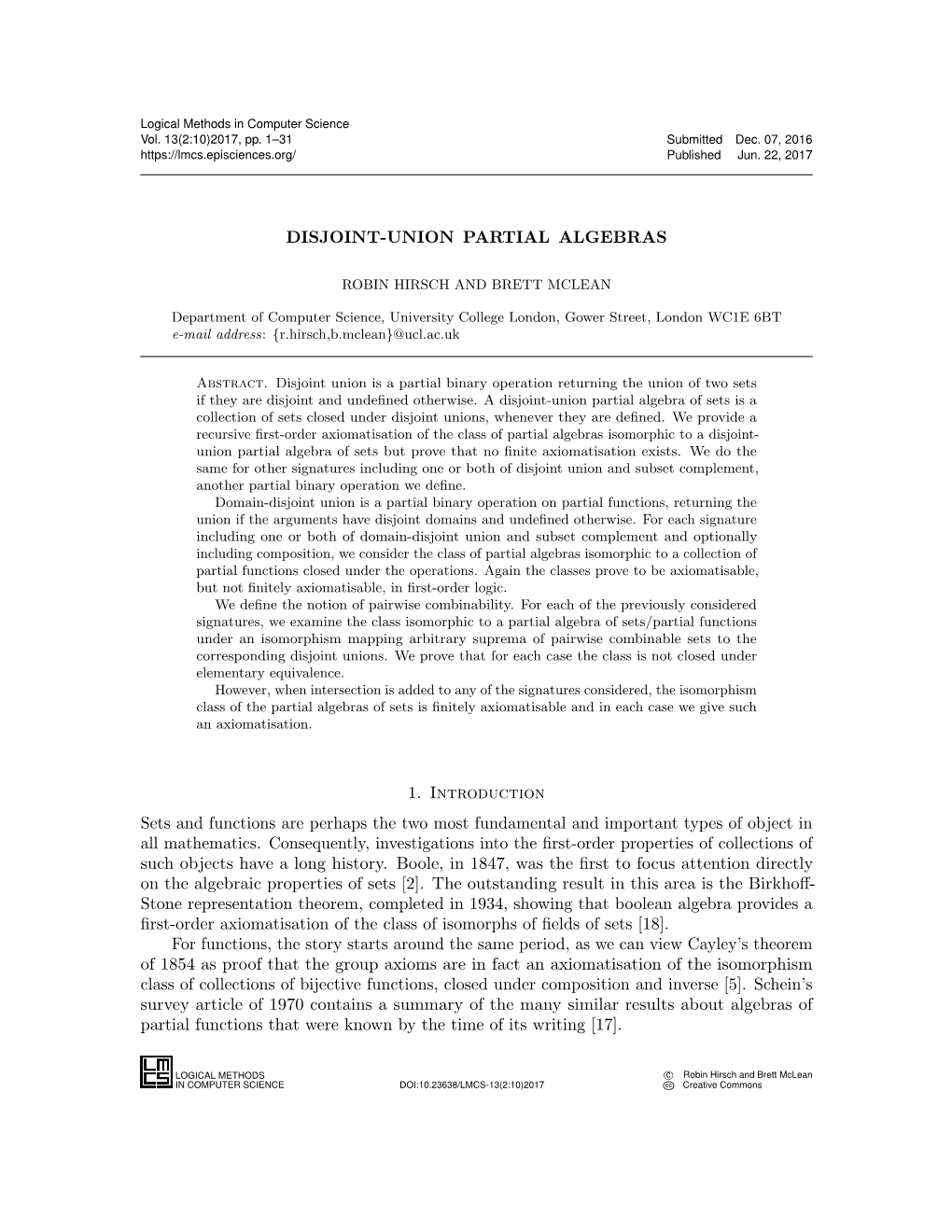 Disjoint-Union Partial Algebras