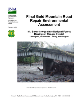 Final Gold Mountain Road Repair Environmental Assessment Mt
