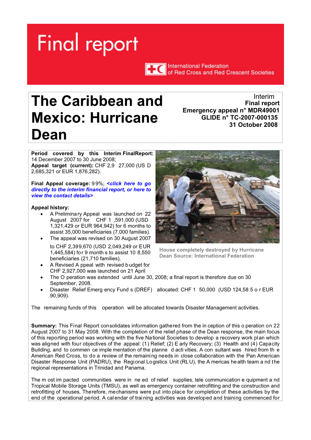 The Caribbean and Mexico: Hurricane Dean