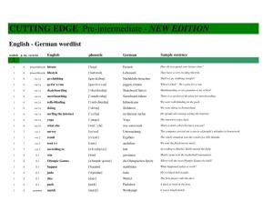 English-German Wordlist