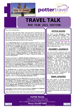 Download Travel Talk Newsletter