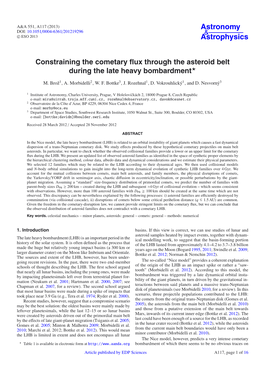 Constraining the Cometary Flux Through