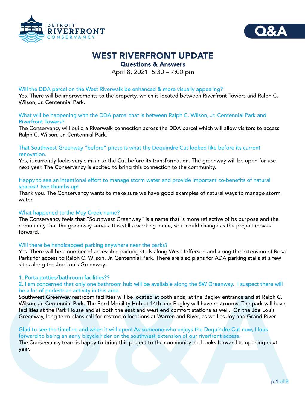 313C West Riverfront Update 4 Apr 2021 Q&A's 3.Indd