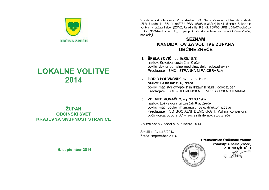 Lokalne Volitve 2014