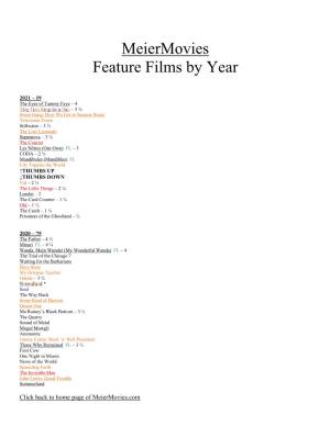Meiermovies Feature Films by Year