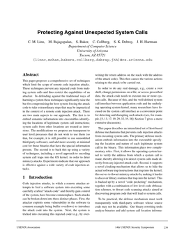 Protecting Against Unexpected System Calls