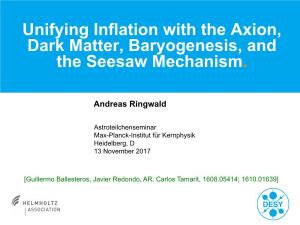 Unifying Inflation with the Axion, Dark Matter, Baryogenesis, and the Seesaw Mechanism