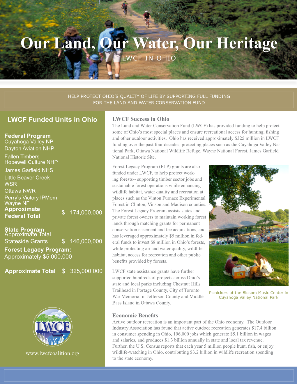 Our Land, Our Water, Our Heritage LWCF in OHIO